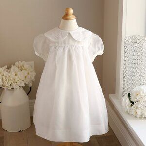 White Heirloom Flower Girl Dress Organza Satin Boutique  2T/3T NWT STUNNING